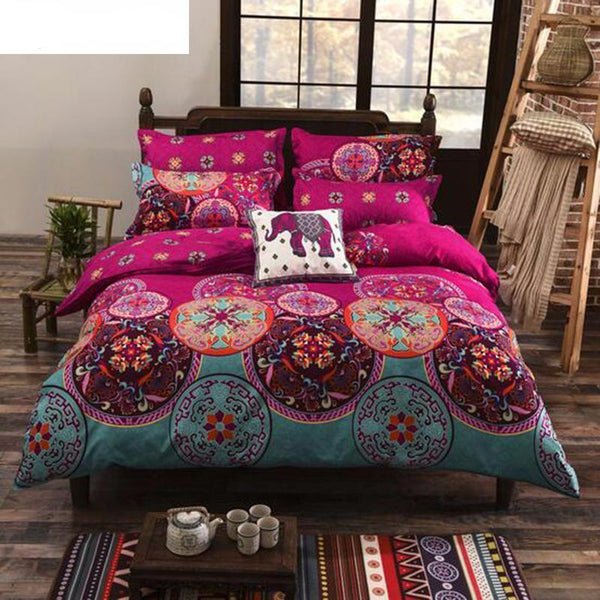 Queen Size Bohemian Print Bedding Set