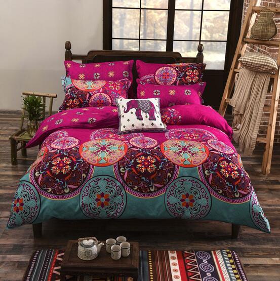 Queen Size Bohemian Print Bedding Set